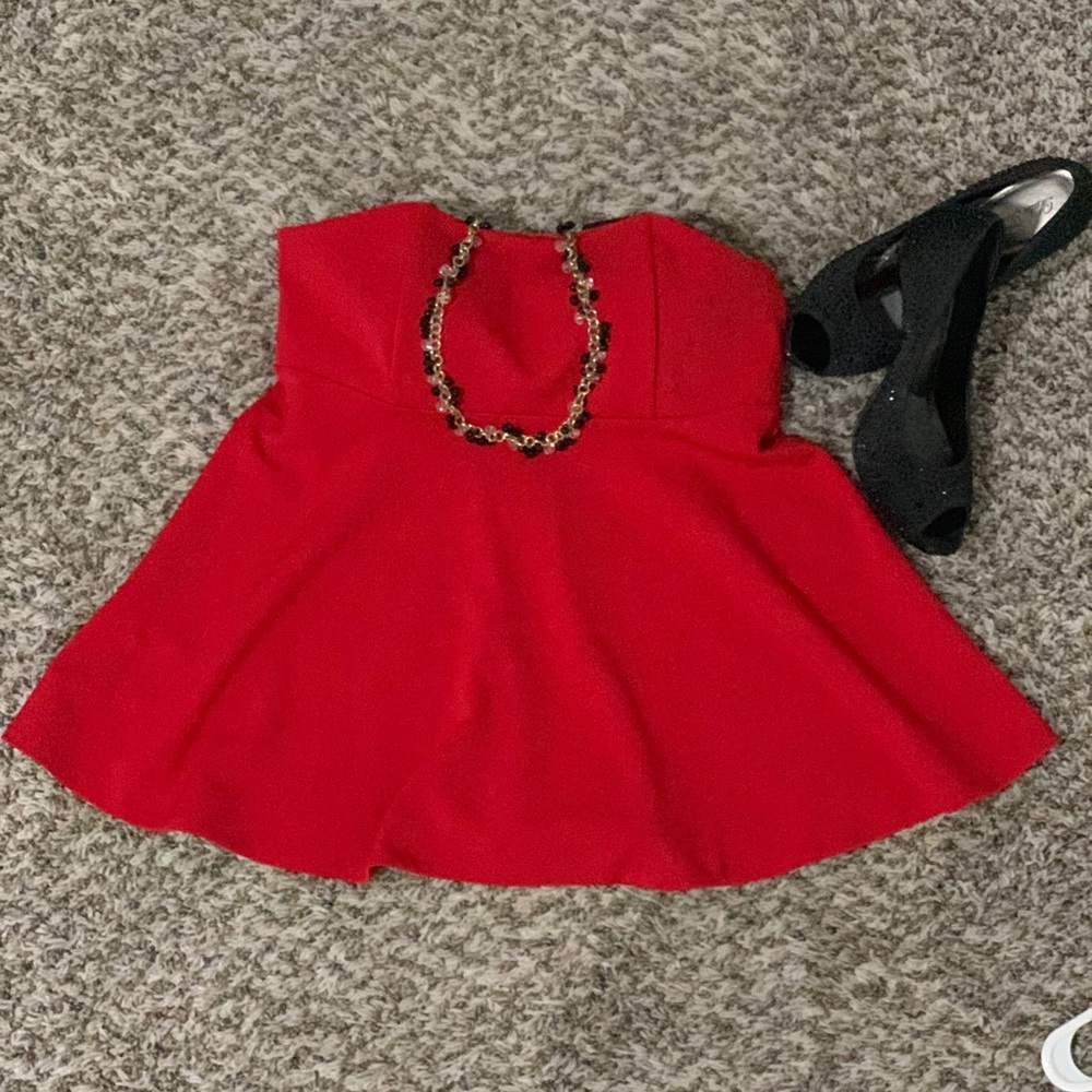 Ann Taylor strapless flare top